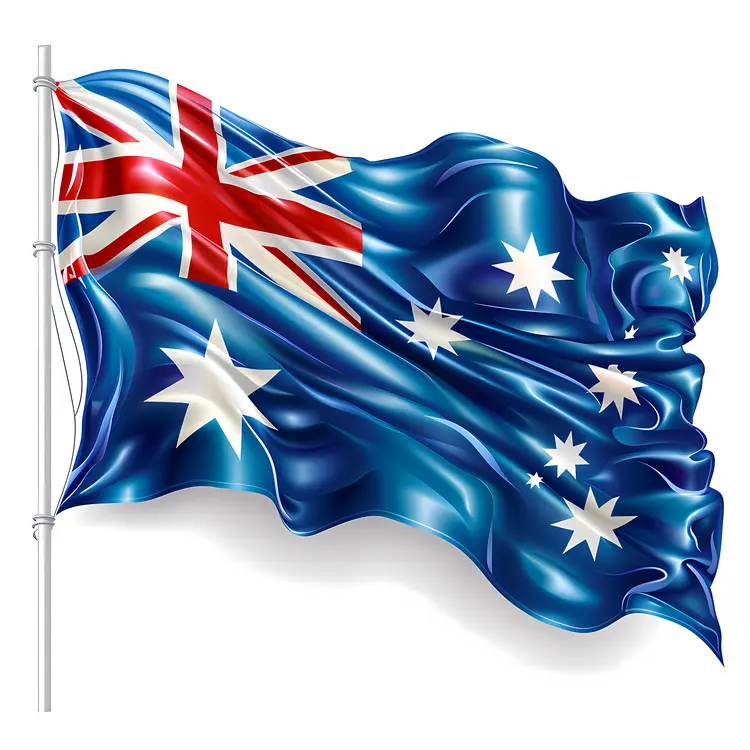Waving Australian Flag Illustration