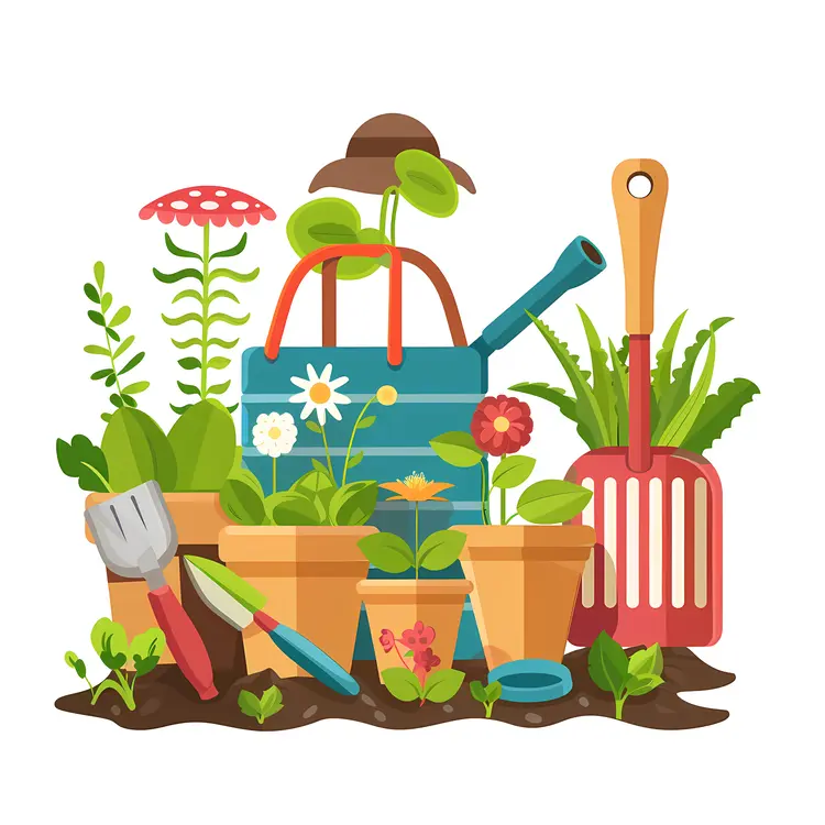 Gardening Tools and Plants