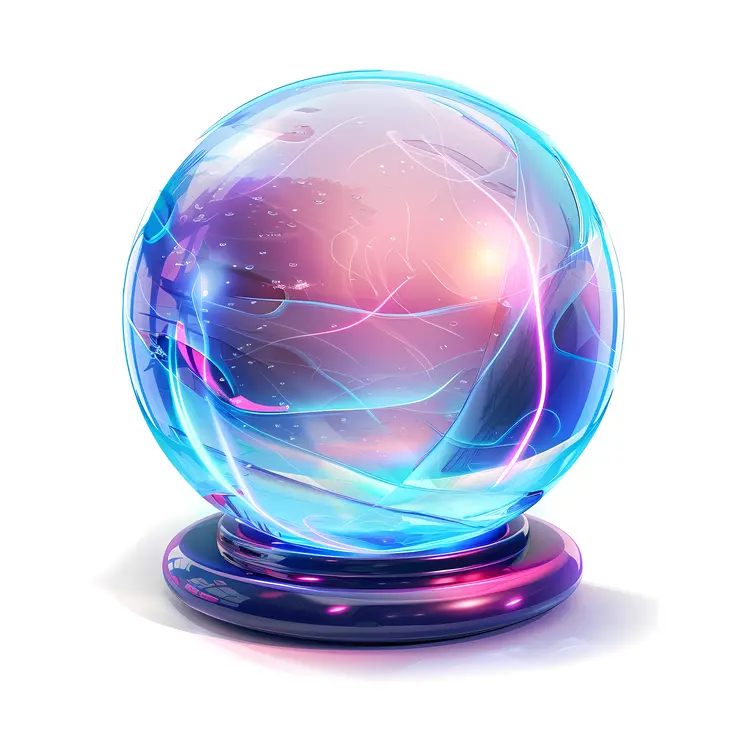 Blue Crystal Ball on Stand