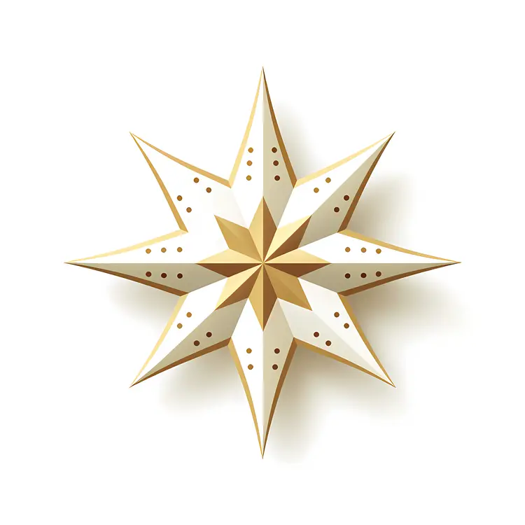 Golden Geometric 3D Star