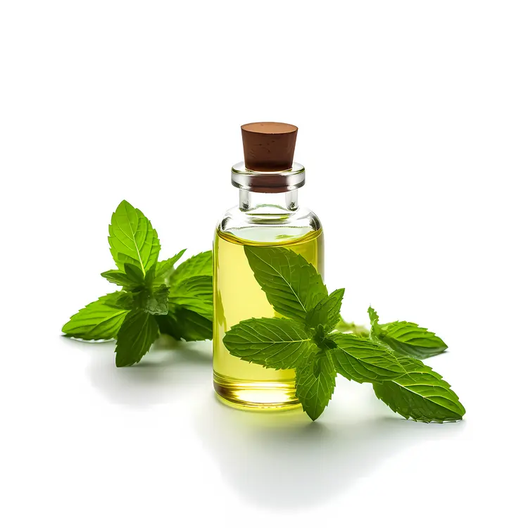 Mint and Oil with Leaves