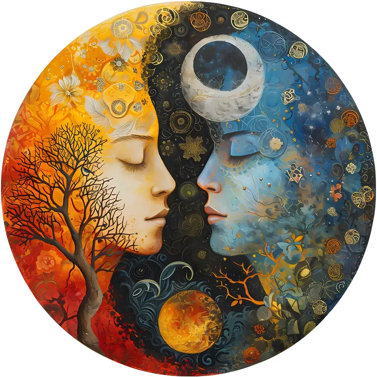 Sun and Moon Faces in Harmony