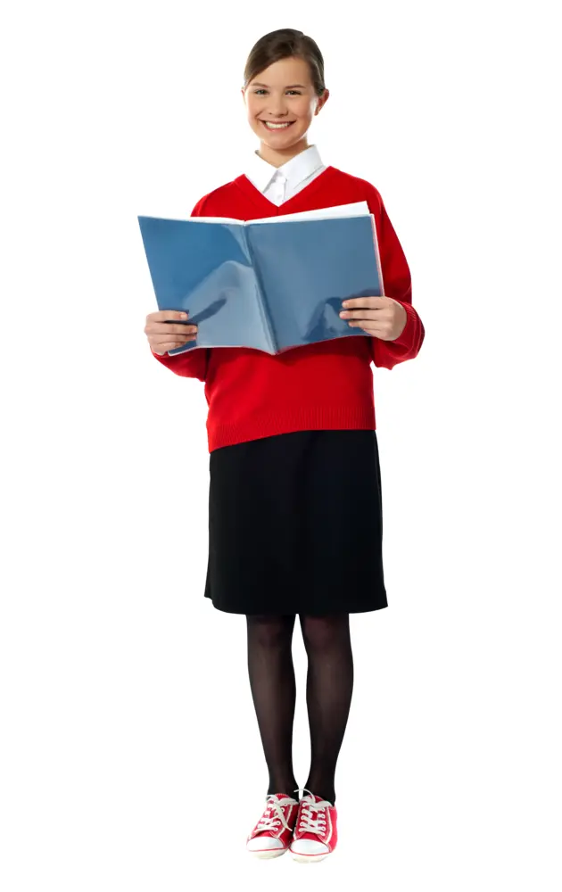 School Girl Reading a Book