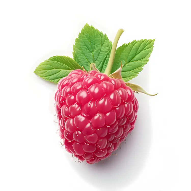 Realistic Red Berry with Leaves