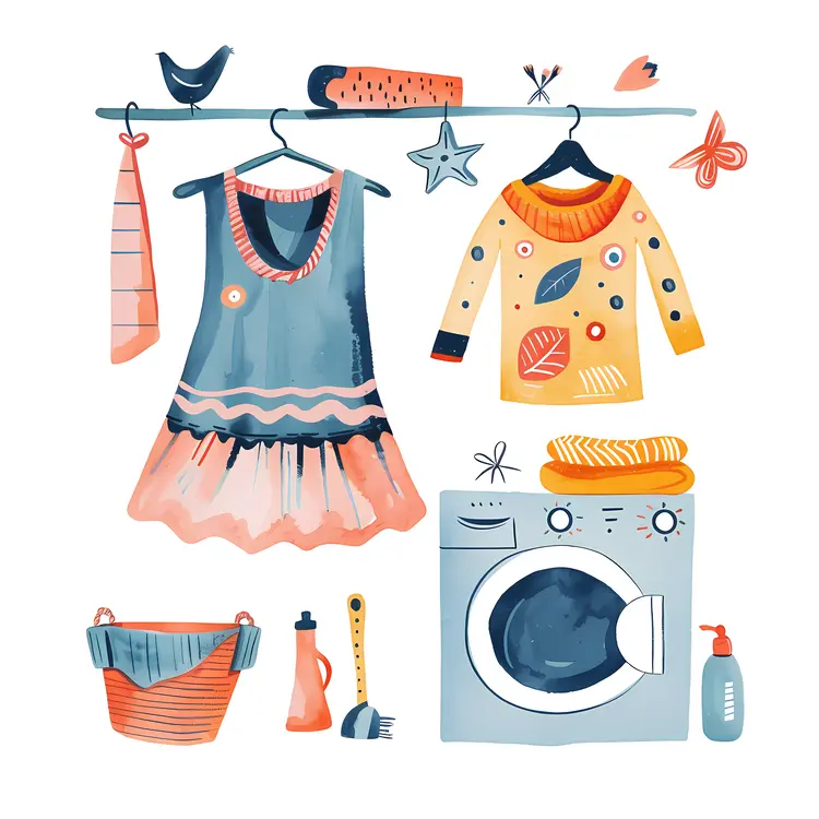 Colorful Laundry Day Essentials