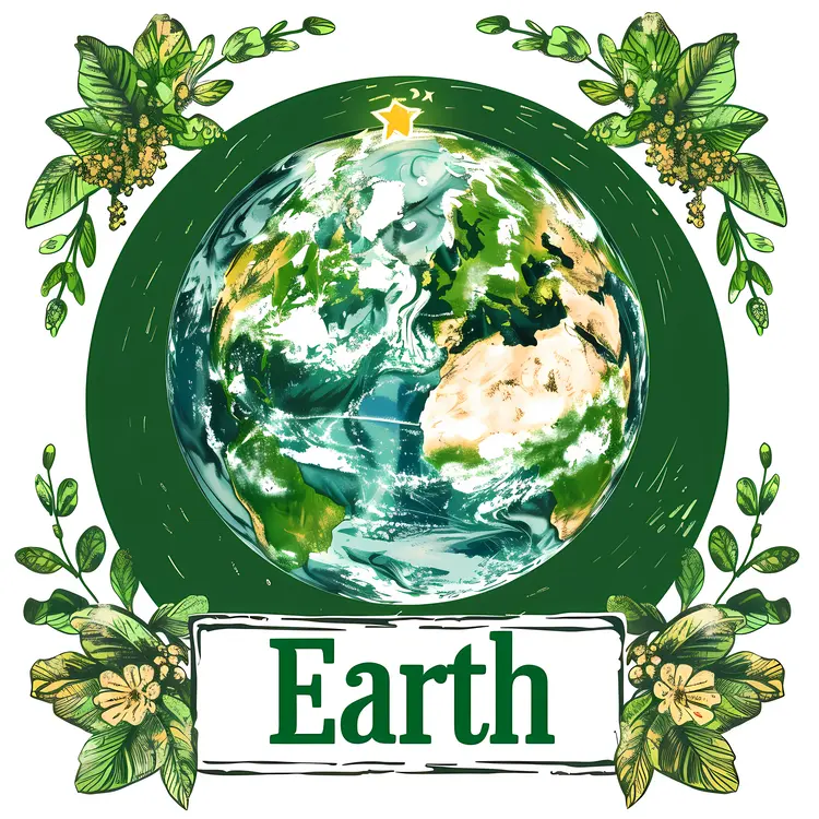 Beautiful Earth with Floral Decoration