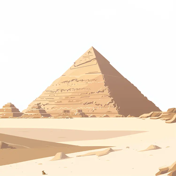 Ancient Pyramid in the Sandy Desert