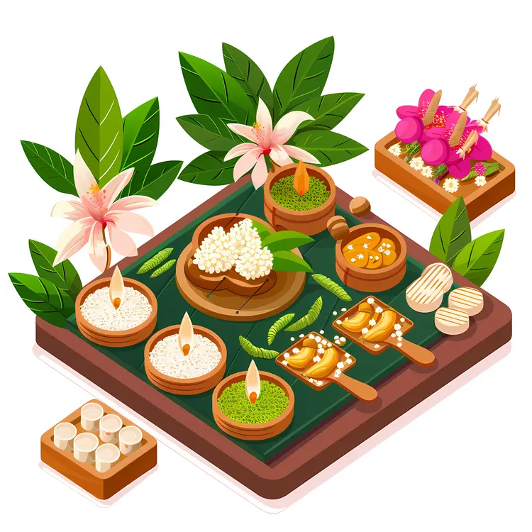 Spa Items with Flowers and Candles