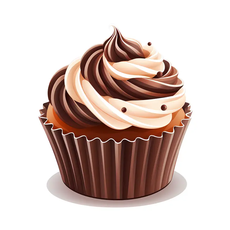 Chocolate and Vanilla Cupcake with Sprinkles