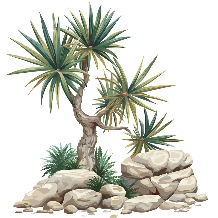 Desert Tree with Rocks