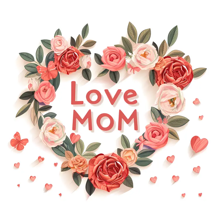 Heart Shaped Love Mom Greeting