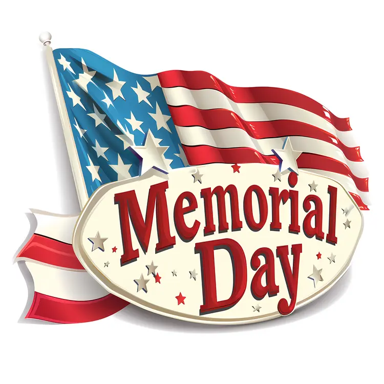Memorial Day Flag with Stars and Stripes