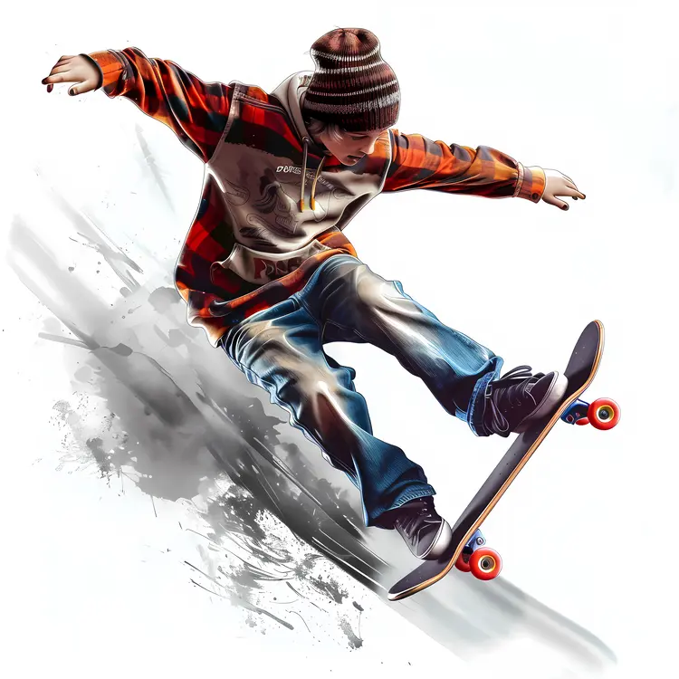 Cool Skateboarder in Action