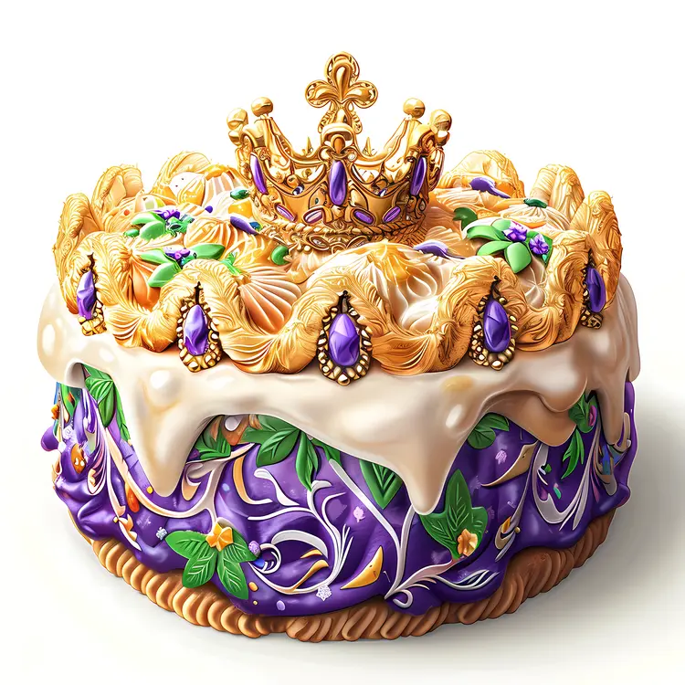 Royal Mardi Gras Cake with Crown