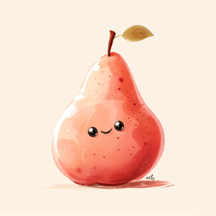 Smiling Cute Pear Cartoon