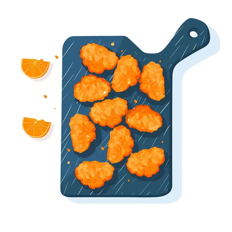 Crispy Chicken Nuggets on Cutting Board