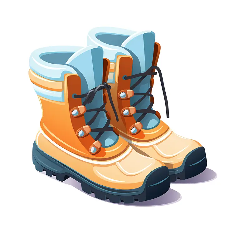 Orange and Blue Winter Boots for Cold Weather