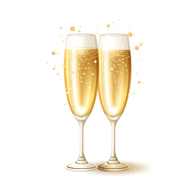Pair of Sparkling Champagne Glasses