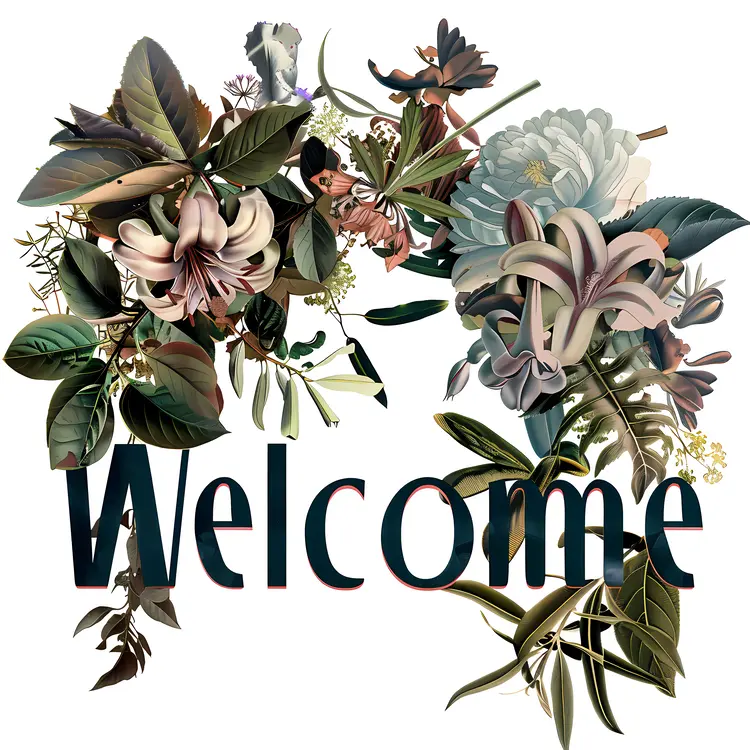Welcome Sign with Flowers