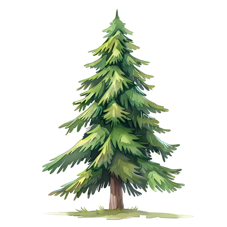 Green Pine Tree Illustration