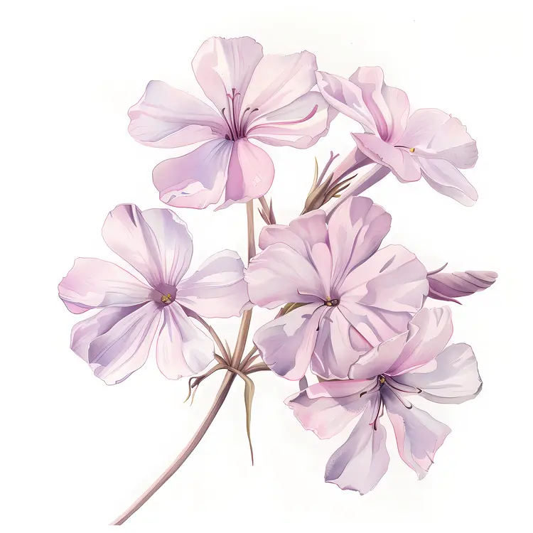 Pink Flowers with Leaves