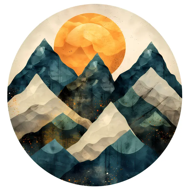 Abstract Mountains in Sunset