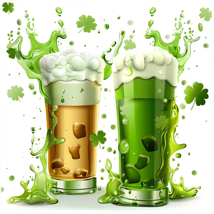 Green Beer with Shamrocks