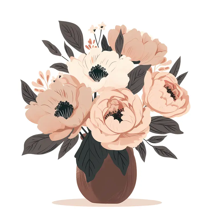 Peony Bouquet in Vase