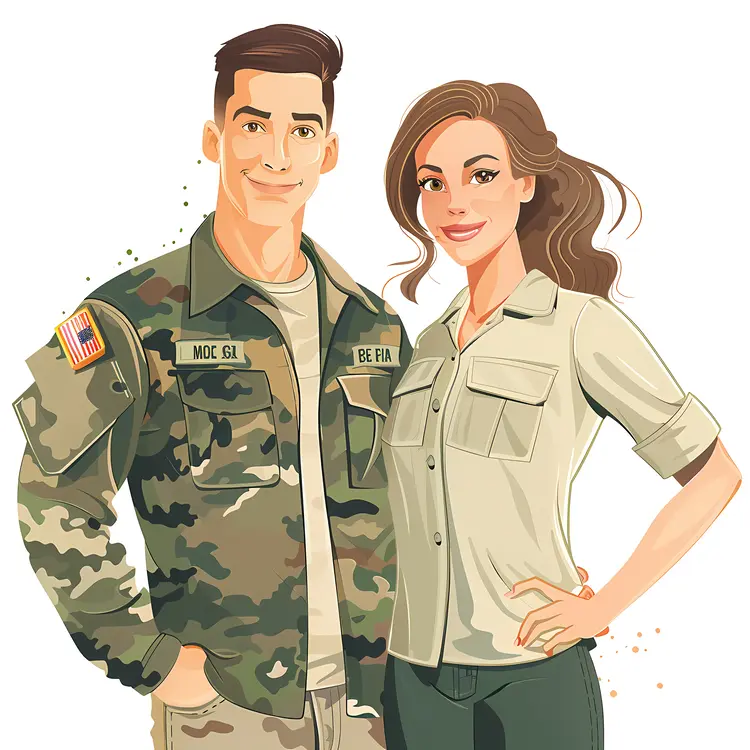 Military Couple in Uniform