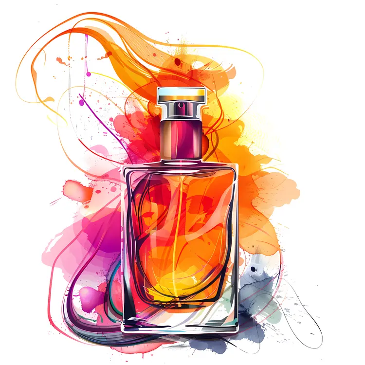 Colorful Perfume Bottle with Artistic Design