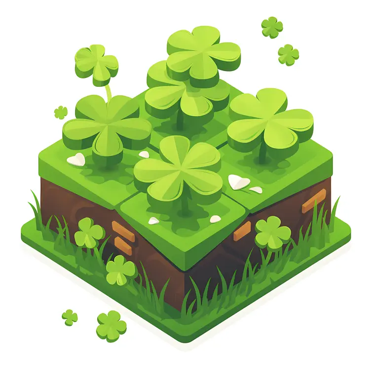 Cluster of Green Shamrocks