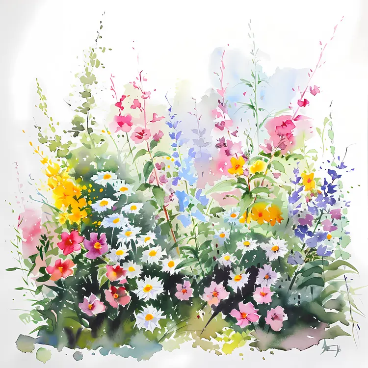 Colorful Wildflowers in Garden