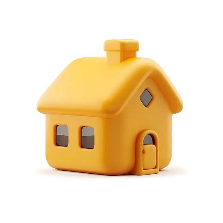 Yellow Toy House with Door