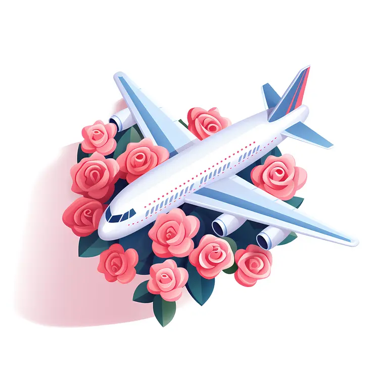 Airplane Surrounded by Roses