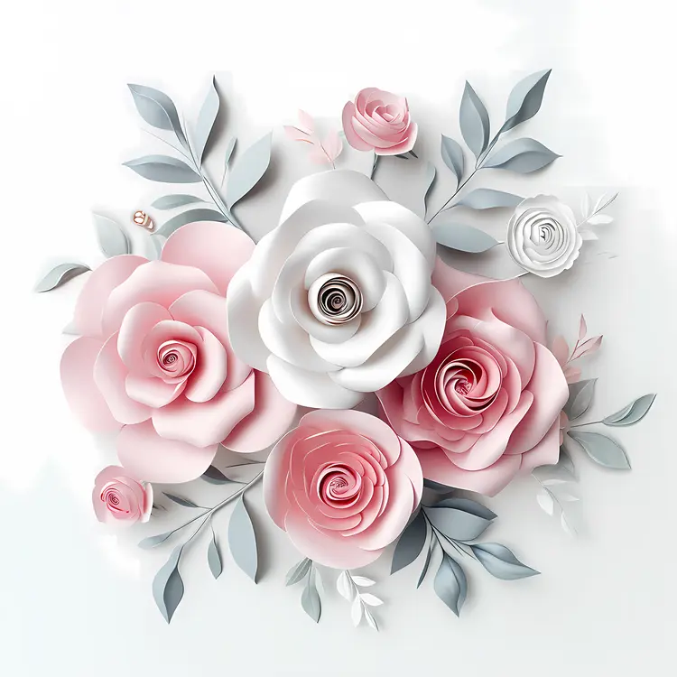 Soft Paper Flowers in Pastel Colors