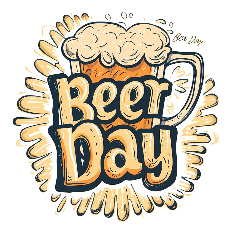 Beer Day Celebration Poster with Foamy Mug