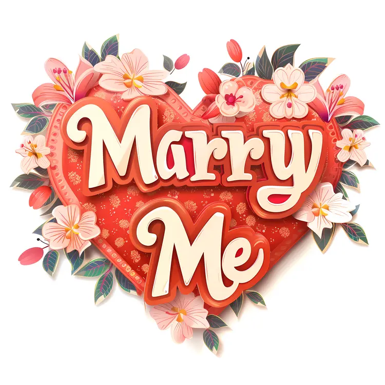 Heart-shaped Marry Me Proposal with Flowers