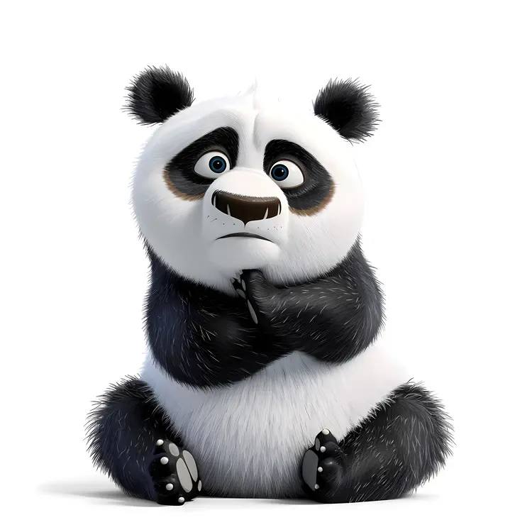 Cute Sitting Cartoon Panda Illustration