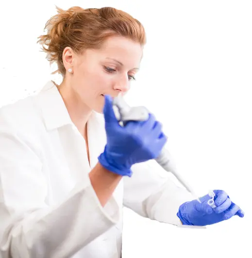 Scientist Conducting Experiment with Pipette