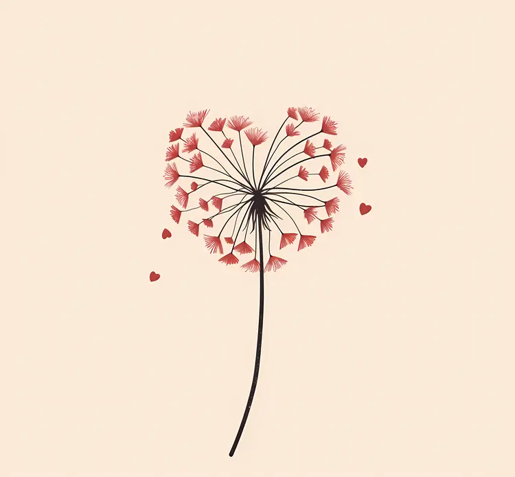 Pink Heart-shaped Dandelion