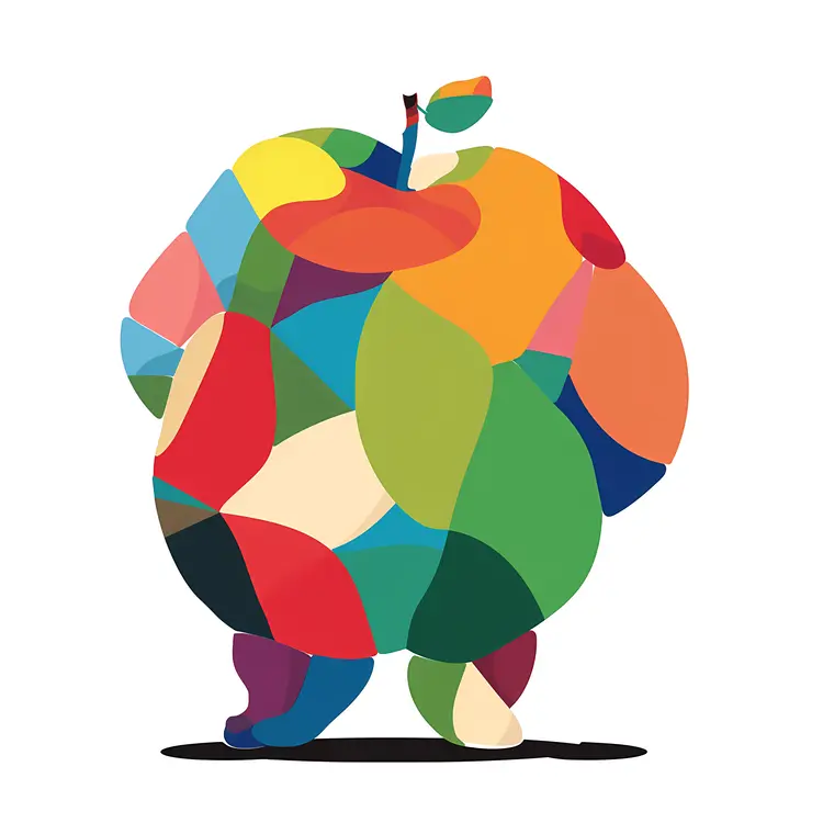 Abstract Colorful Apple Illustration