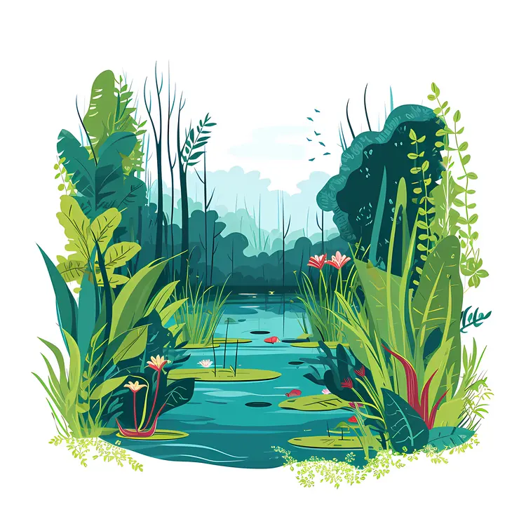 Serene Forest Pond