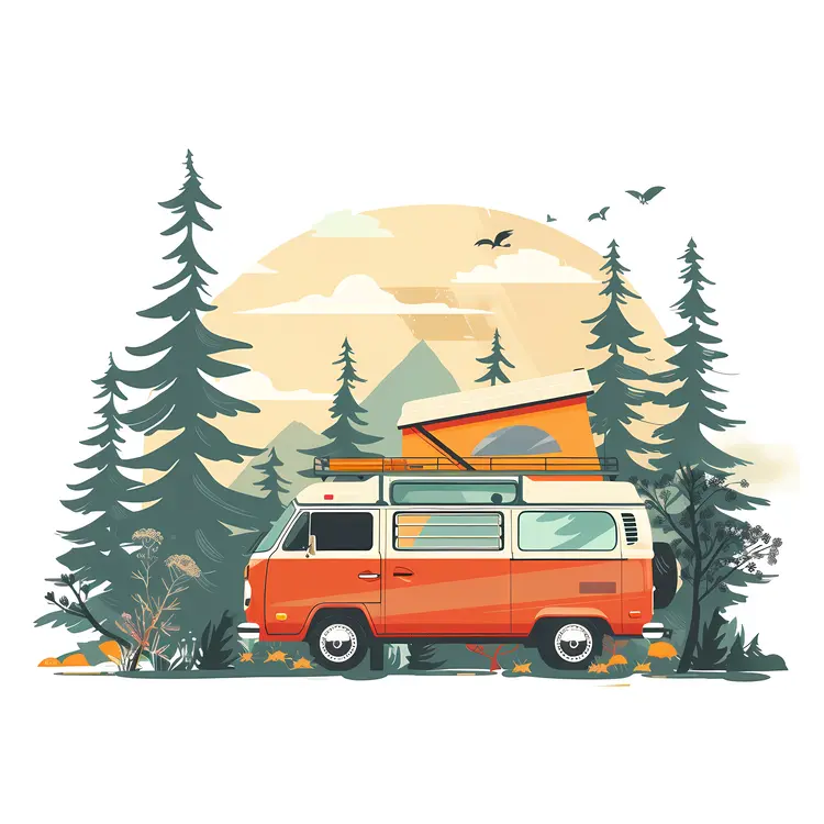 Van Camping in the Forest