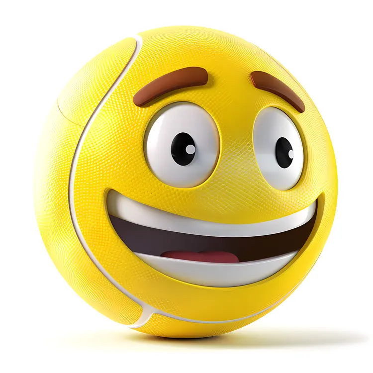 Smiling Yellow Tennis Ball Cartoon