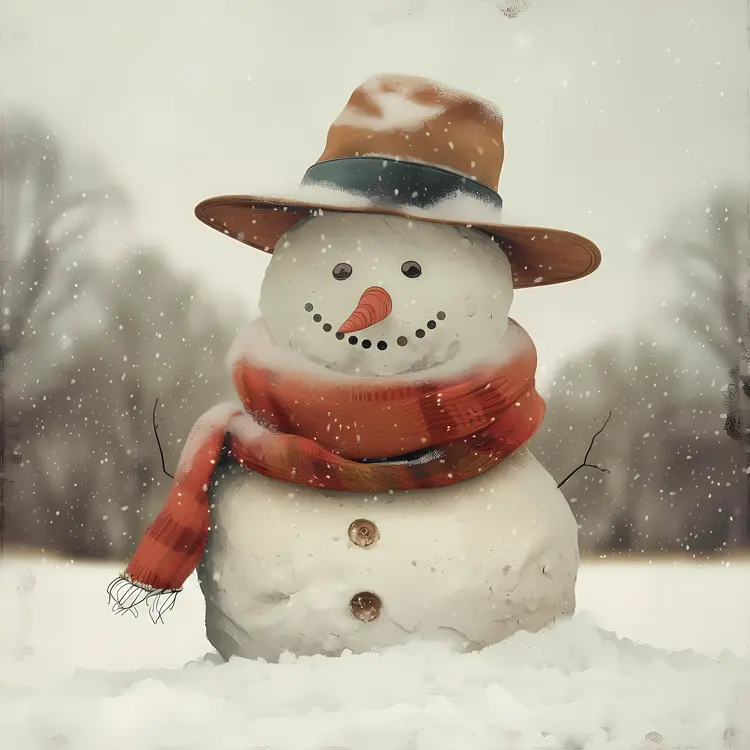 Snowman in Winter