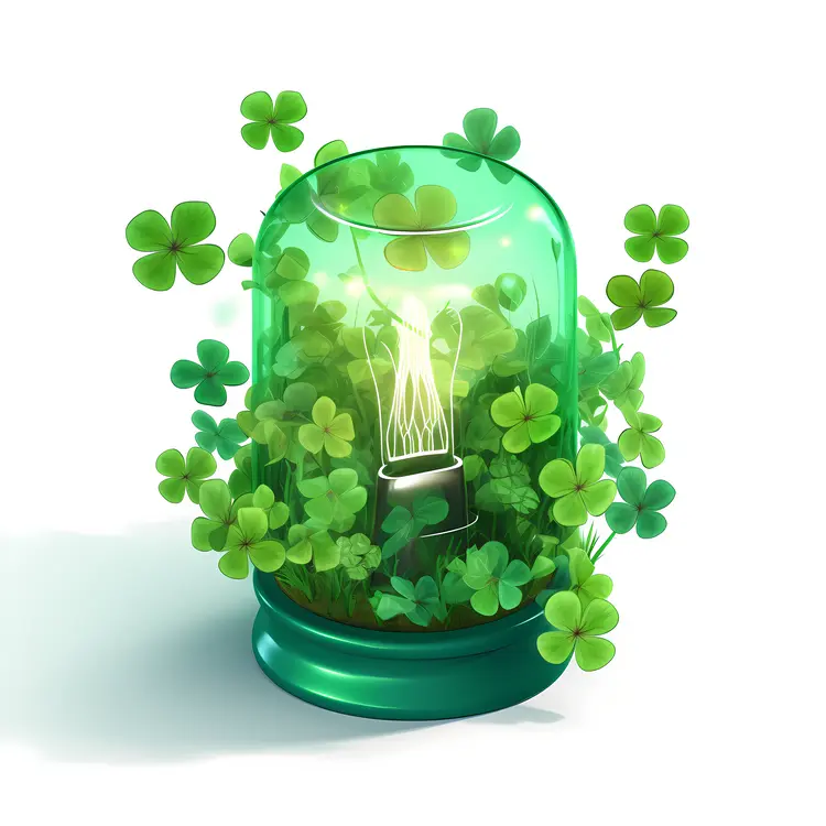 Green Dome Light with Clovers
