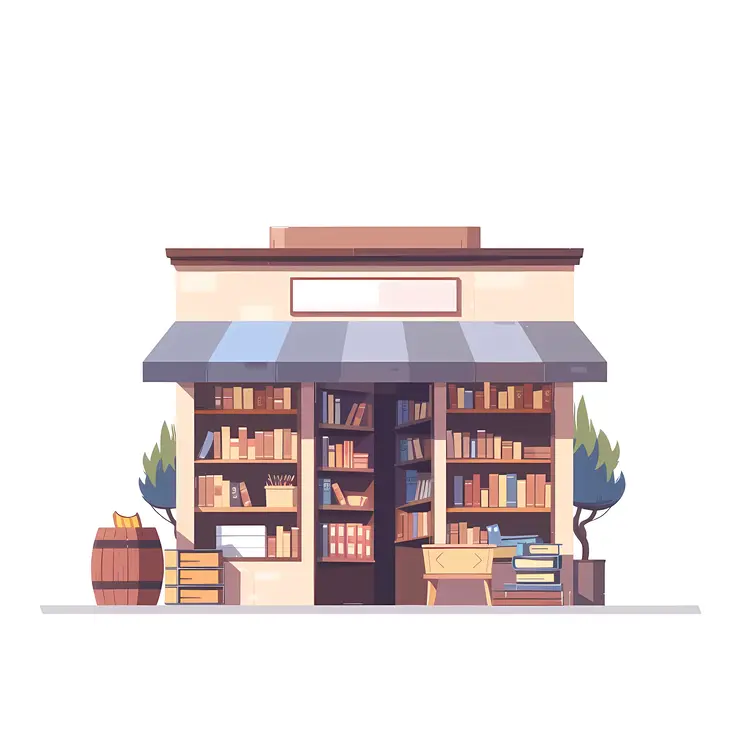 Small Bookstore with Open Entrance