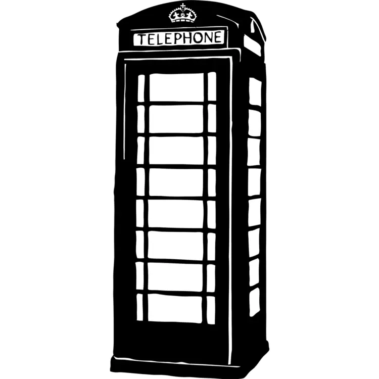 Classic Black Telephone Booth Illustration