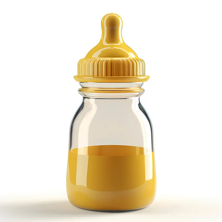 Yellow Baby Bottle for Infant Feeding