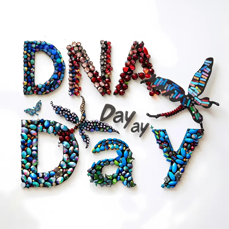 Colorful DNA Day Text